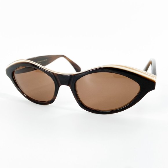 MORGENTHAL FREDERICS Stephanie REAL Buffalo Horn Cat Eye Sunglasses Brown Frames - Picture 9 of 15